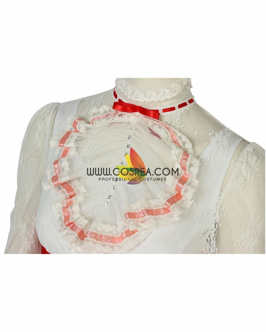 Cosrea Mary Poppins Classic Floral Lace Cosplay Costume Disney Inspired