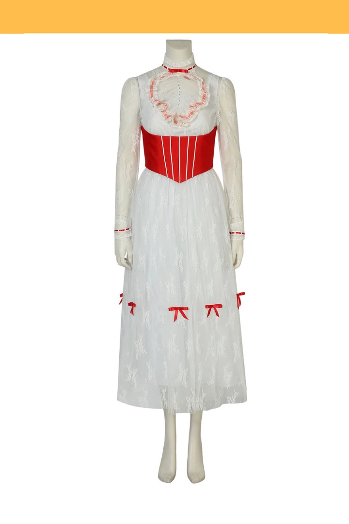 Cosrea Mary Poppins Classic Floral Lace Cosplay Costume Disney Inspired