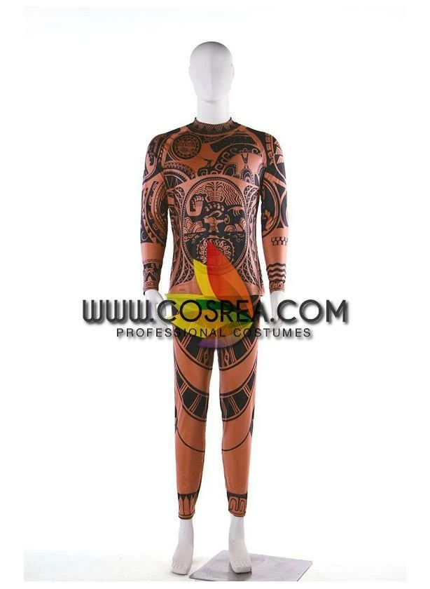 Cosrea Moana Chief Tui Printed Cosplay Costume