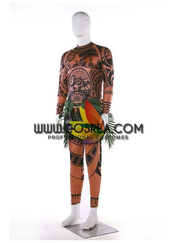 Cosrea Moana Chief Tui Printed Cosplay Costume
