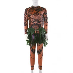 Cosrea Moana Chief Tui Printed Cosplay Costume