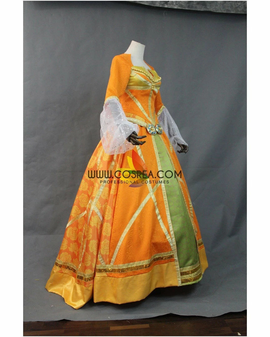 Cosrea Princess Jasmine Orange Brocade Cosplay Costume Disney Inspired