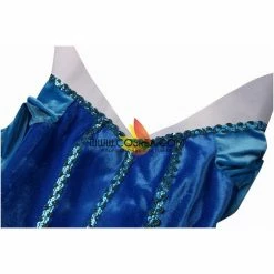 Cosrea Disney Inspired Sleeping Beauty Aurora In Blue With Velvet Sleeves Cosplay Costume