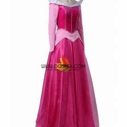 Cosrea Disney Inspired Sleeping Beauty Aurora With Velvet Sleeves Cosplay Costume