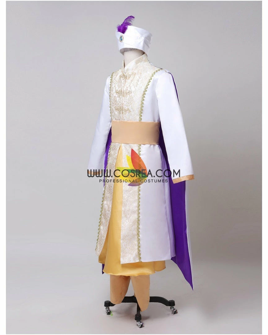 Cosrea Disney Inspired Prince Ali Brocade Satin Cosplay Costume