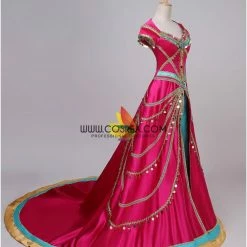 Cosrea Princess Jasmine Formal Magenta Live Action Movie Cosplay Costume Disney Inspired