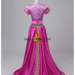 Cosrea Princess Jasmine Pink Satin Live Action Movie Cosplay Costume Disney Inspired