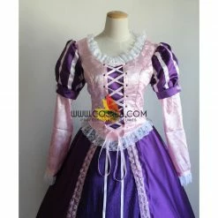 Cosrea Rapunzel Classic Brocade Satin Cosplay Costume Disney Inspired