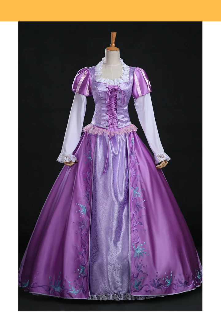 Cosrea Rapunzel Park Inspired Brocade Satin Cosplay Costume