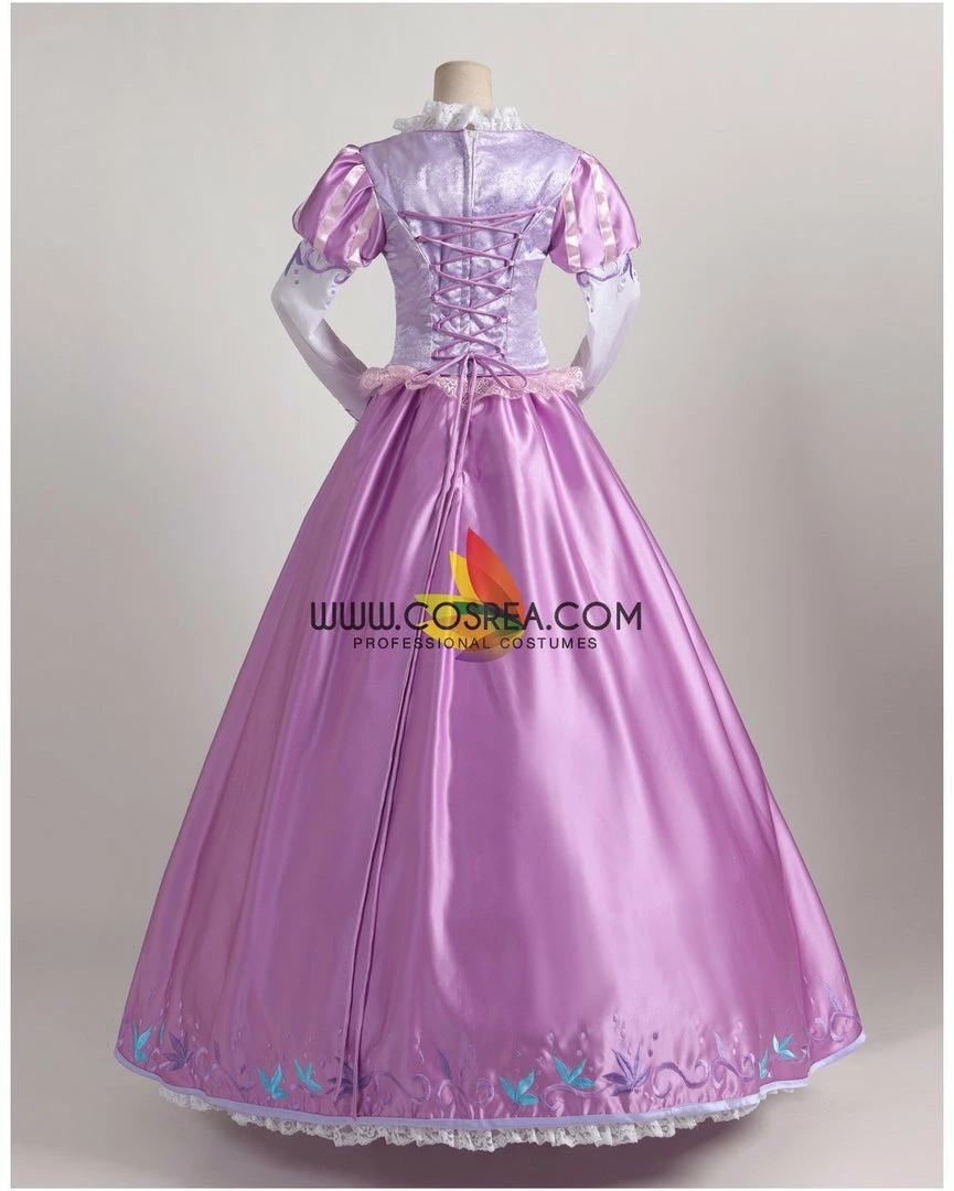 Cosrea Disney Inspired Rapunzel Lilac Purple Brocade Cosplay Costume