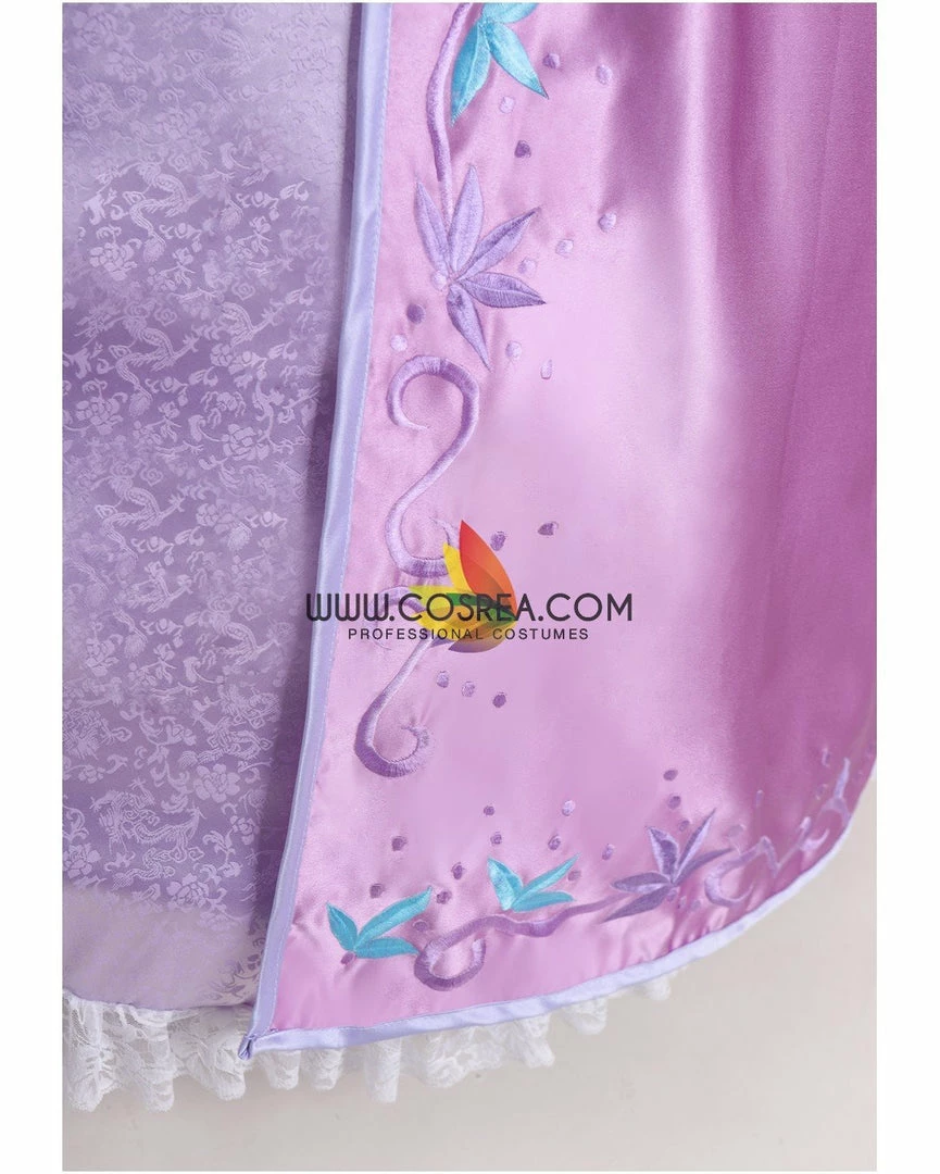 Cosrea Disney Inspired Rapunzel Lilac Purple Brocade Cosplay Costume