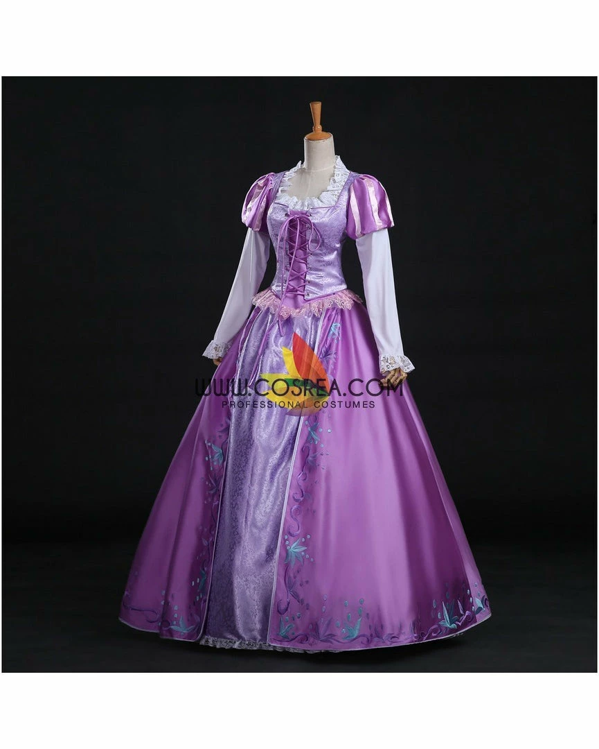 Cosrea Rapunzel Park Inspired Brocade Satin Cosplay Costume