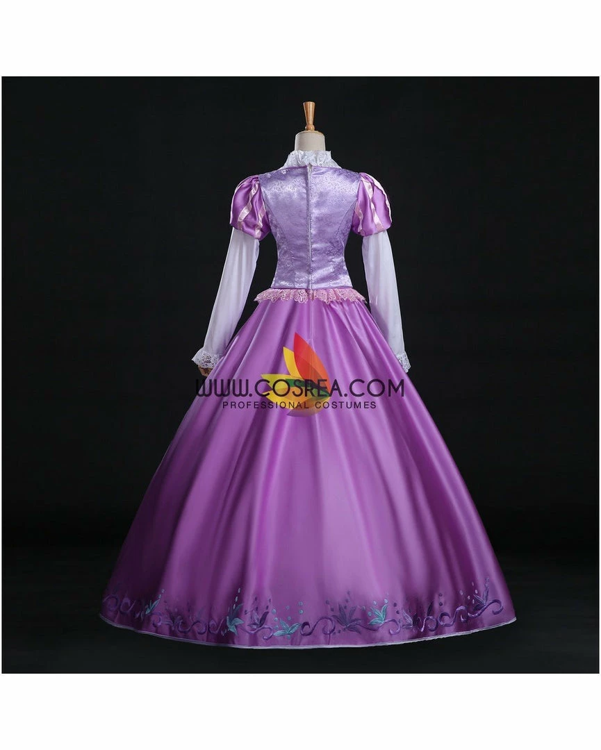 Cosrea Rapunzel Park Inspired Brocade Satin Cosplay Costume