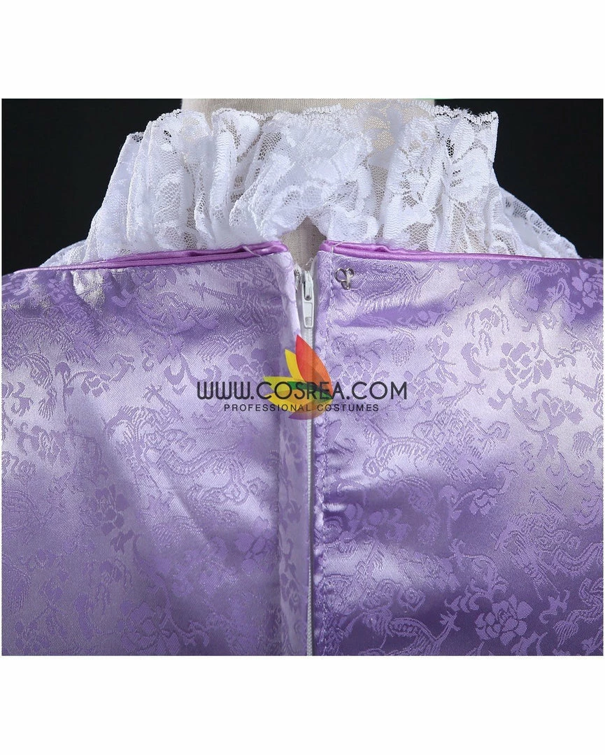 Cosrea Rapunzel Park Inspired Brocade Satin Cosplay Costume