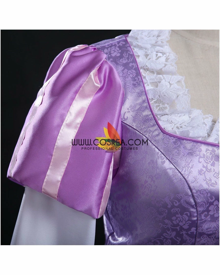 Cosrea Rapunzel Park Inspired Brocade Satin Cosplay Costume