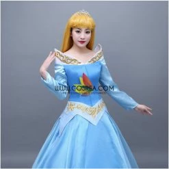 Cosrea Sleeping Beauty Aurora Blue Tulle Overlayer Cosplay Costume