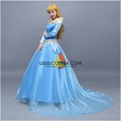 Cosrea Sleeping Beauty Aurora Blue Tulle Overlayer Cosplay Costume