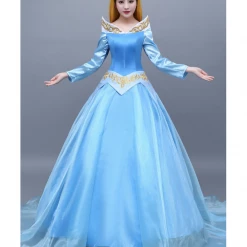 Cosrea Sleeping Beauty Aurora Blue Tulle Overlayer Cosplay Costume
