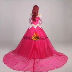 Cosrea Disney Inspired Sleeping Beauty Aurora Multilayer With Train Cosplay Costume