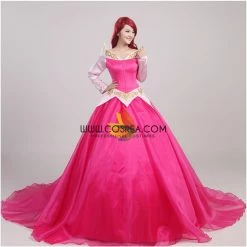 Cosrea Disney Inspired Sleeping Beauty Aurora Multilayer With Train Cosplay Costume