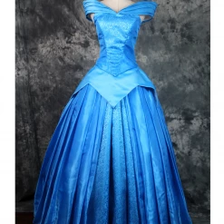Cosrea Sleeping Beauty Aurora Park Inspired Blue Brocade Cosplay Costume Disney Inspired