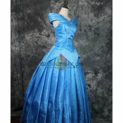 Cosrea Sleeping Beauty Aurora Park Inspired Blue Brocade Cosplay Costume Disney Inspired