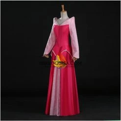 Cosrea Disney Inspired Sleeping Beauty Aurora Park Inspired Brocade Satin Cosplay Costume