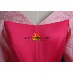 Cosrea Disney Inspired Sleeping Beauty Aurora Park Inspired Brocade Satin Cosplay Costume