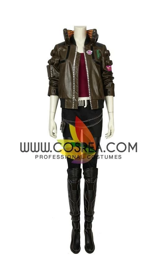Cosrea Cyberpunk 2077 Female PU Leather Cosplay Costume Cosplay Costumes