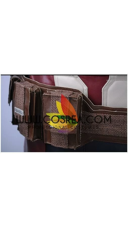 Cosrea Captain America Metallic Navy PU Leather Cosplay Costume