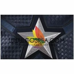 Cosrea Captain America Metallic Navy PU Leather Cosplay Costume