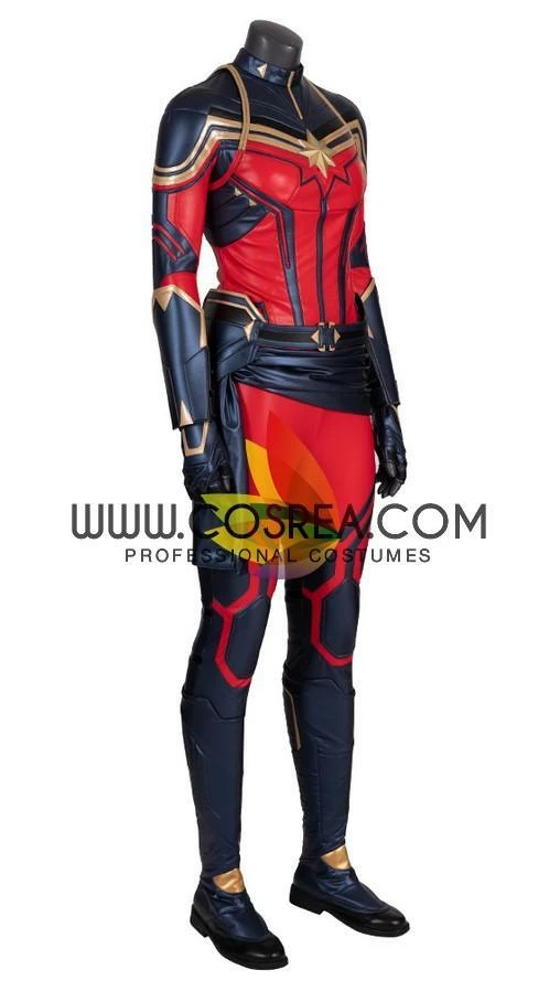 Cosrea Cosplay Costumes Captain Marvel Infinity War PU Leather Cosplay Costume