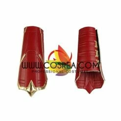 Cosrea Captain Marvel Metallic Blue PU Leather Cosplay Costume