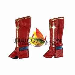 Cosrea Captain Marvel Metallic Blue PU Leather Cosplay Costume