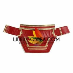 Cosrea Captain Marvel Metallic Blue PU Leather Cosplay Costume