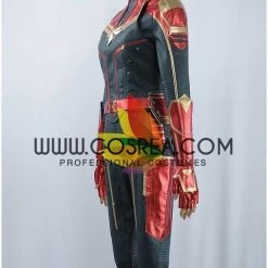 Cosrea Cosplay Costumes Captain Marvel Metallic Navy PU Leather Cosplay Costume