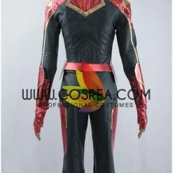 Cosrea Cosplay Costumes Captain Marvel Metallic Navy PU Leather Cosplay Costume
