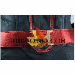 Cosrea Cosplay Costumes Captain Marvel Metallic Navy PU Leather Cosplay Costume