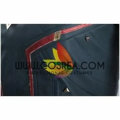 Cosrea Cosplay Costumes Captain Marvel Metallic Navy PU Leather Cosplay Costume