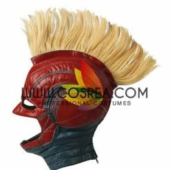 Cosrea Captain Marvel Metallic Blue PU Leather Cosplay Costume