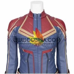 Cosrea Cosplay Costumes Captain Marvel Sapphire Blue PU Leather Cosplay Costume