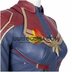 Cosrea Cosplay Costumes Captain Marvel Sapphire Blue PU Leather Cosplay Costume