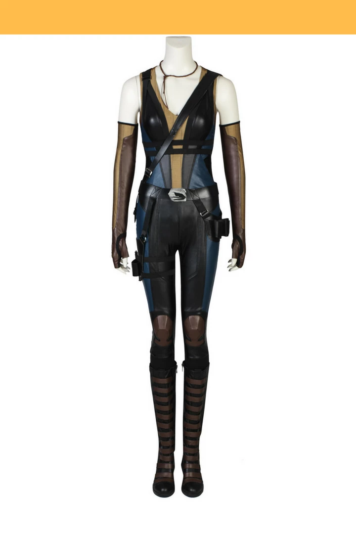 Cosrea Domino Deadpool 2 PU Leather Cosplay Costume Cosplay Costumes