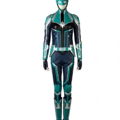 Cosrea Cosplay Costumes Captain Marvel Star Force Turquoise PU Leather Cosplay Costume