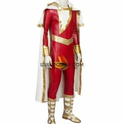 Cosrea Shazam Comic Appearance PU Leather Cosplay Costume