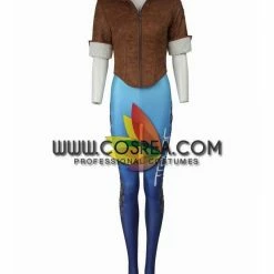 Cosrea Overwatch Tracer Gradient Blue Cosplay Costume
