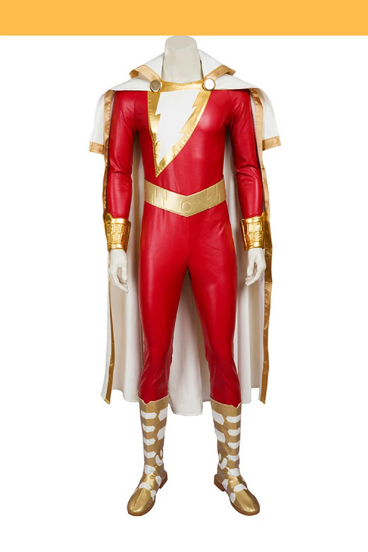 Cosrea Shazam Comic Appearance PU Leather Cosplay Costume
