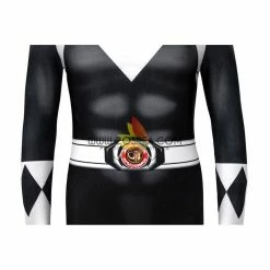 Cosrea Mighty Morphin Power Rangers Black Ranger Kids Size Digital Printed Cosplay Costume Cosplay Costumes