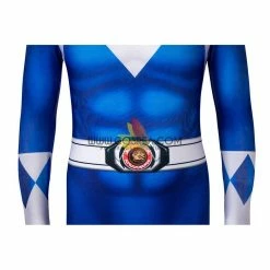 Cosrea Mighty Morphin Power Rangers Blue Ranger Kids Size Digital Printed Cosplay Costume TV & Movies