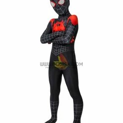 Cosrea Miles Morales Into The Spider-Verse Kids Size Digital Printed Cosplay Costume